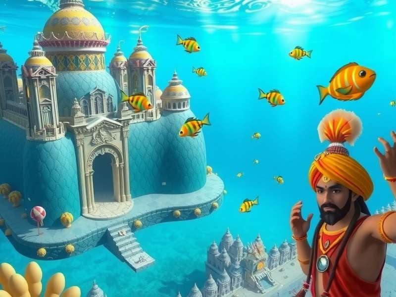 Oceanic Tycoon Deluxe gameplay screenshot showing underwater city